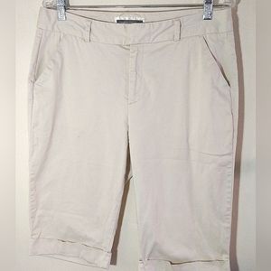 DOCKERS by LEVI'S MISSES TEENS SIZE 12 CAPRIS OFF WHITE IVORY IDEAL FIT STRETCH